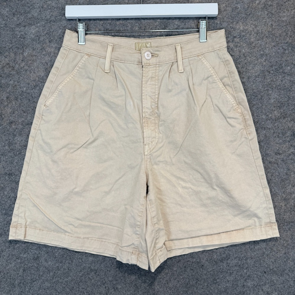 Mother The Pleated Catch Shorts Womens 28 High Rise Preppy Trouser 7" Inseam
